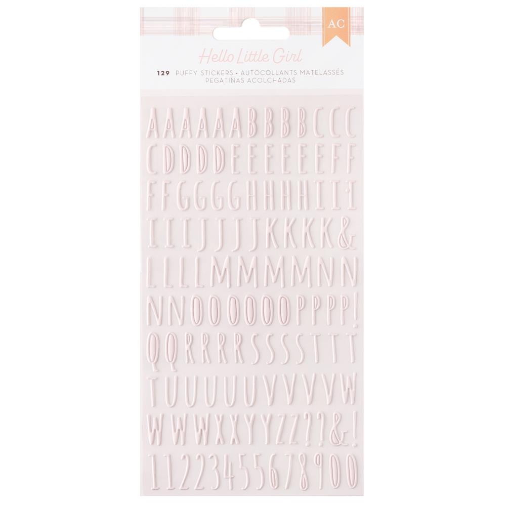 American Crafts, Hello Little Girl, Puffy Alpha Stickers