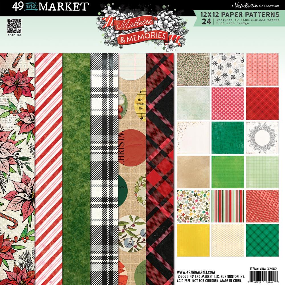 49th and Market, Mistletoe & Memories, 12x12 Paper Patterns Pad