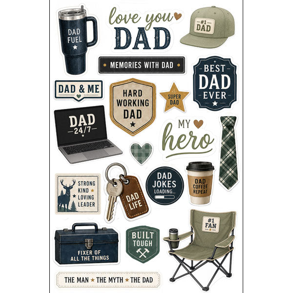Scrapbook Customs, Dad Things Embellishments