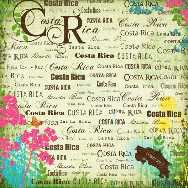 Scrapbook Customs, Costa Rica Paradise Paper