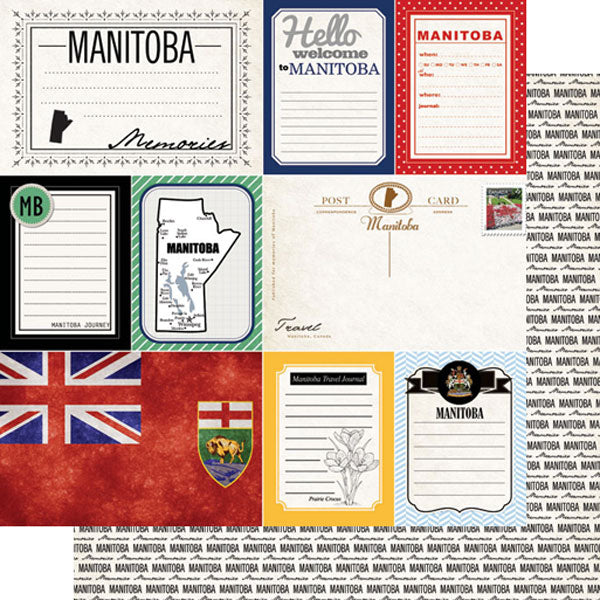 Scrapbook Customs, Canada, Manitoba Vintage Journal Paper