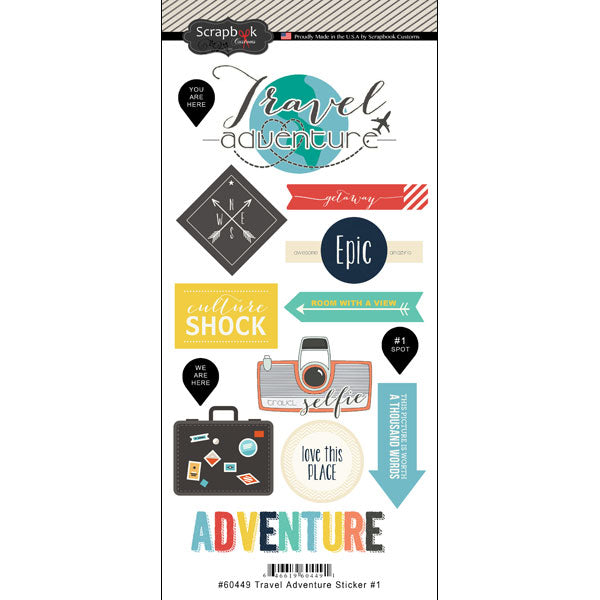 Scrapbook Customs, Travel Adventure Sticker #1