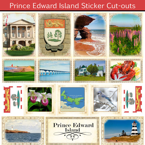 Scrapbook Customs, Canada, Prince Edward Island Sightseeing Sticker Cut Outs