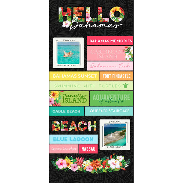 Scrapbook Customs, Bahamas Tropical Flroal Sticker