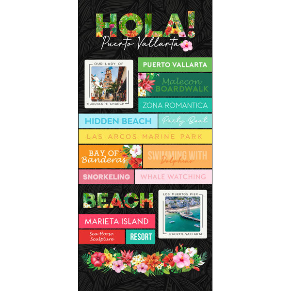 Scrapbook Customs, Hola Puerto Vallarta Sticker Sheet
