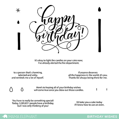 Mama Elephant, Birthday Wishes Stamp & Die SEt