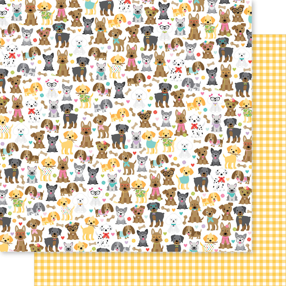 12X12 Patterned Paper, Bow Wow - Dog Pack