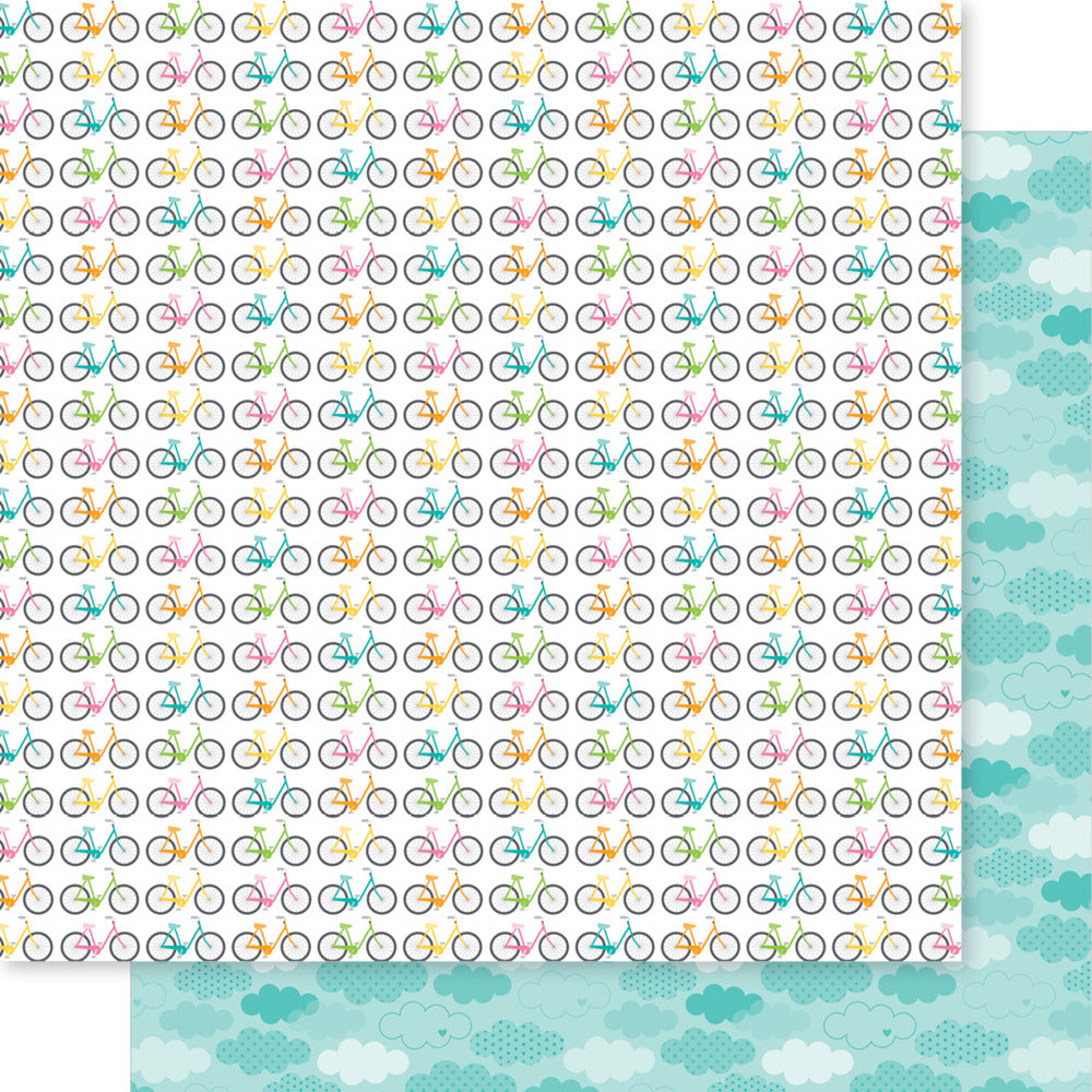 Bella Blvd, 12X12 Patterned Paper, Love Grows Here - Family Bike Ride