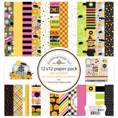 Doodlebug, 12 x 12 Paper Pack; Hey Pumpkin