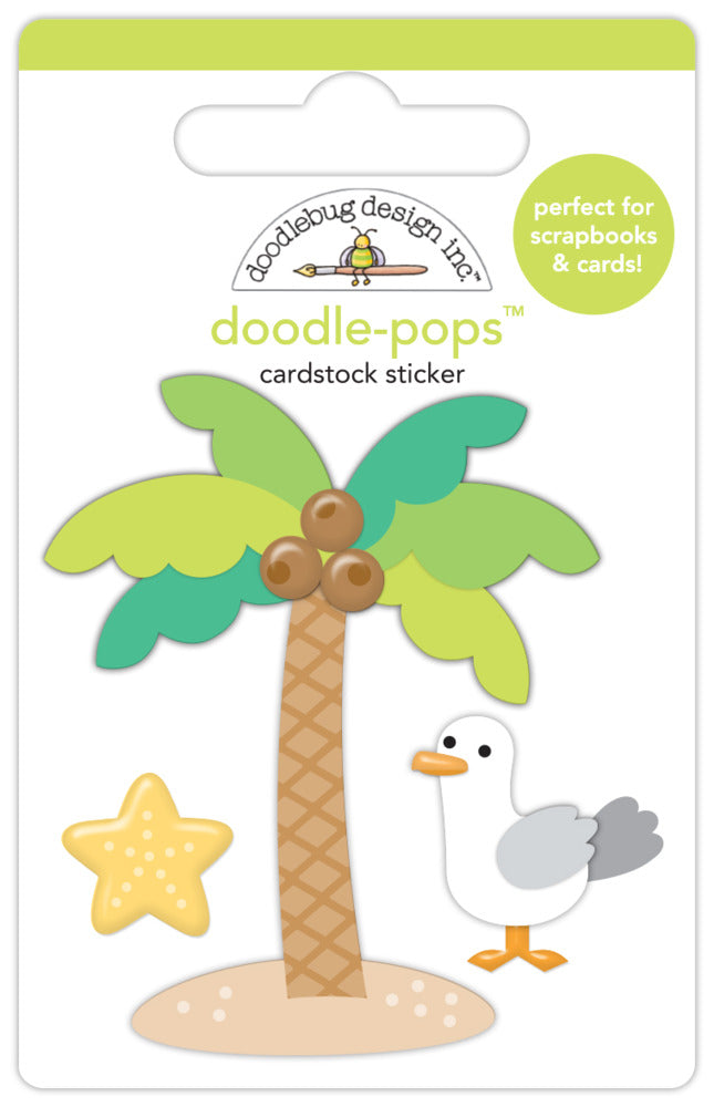 Doodlebug, Doodle-Pops 3D Cardstock Sticker, Palm Beach