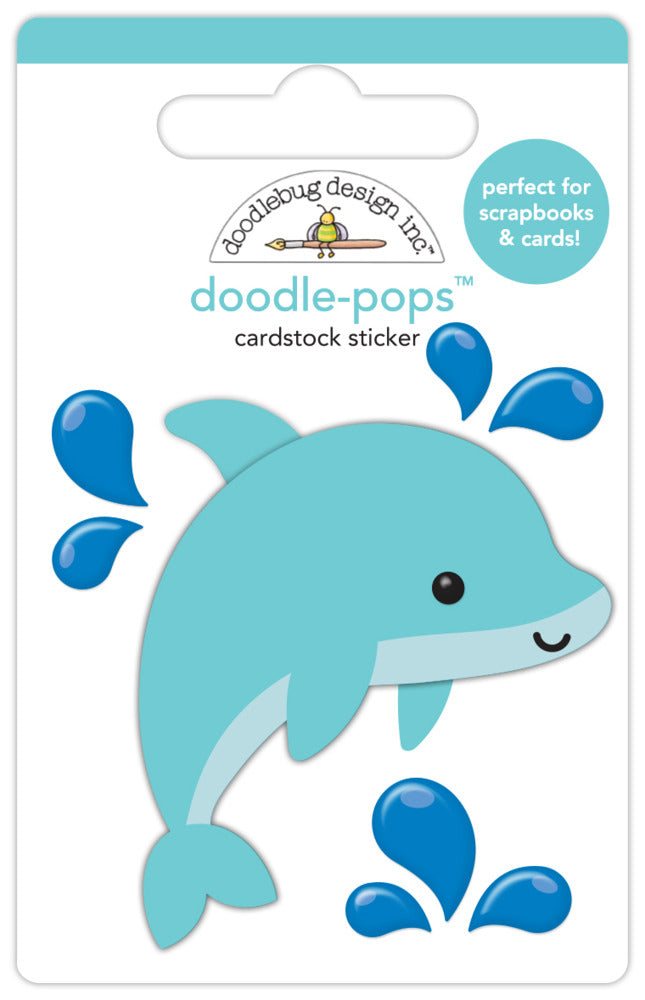 Doodlebug, Doodle-Pops 3D Cardstock Sticker, Donnie Dolphin