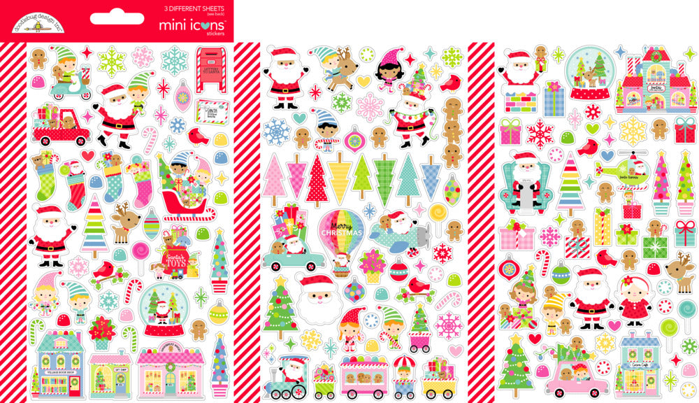 Doodlebug Design, Mini Icons Stickers, Oh What Fun