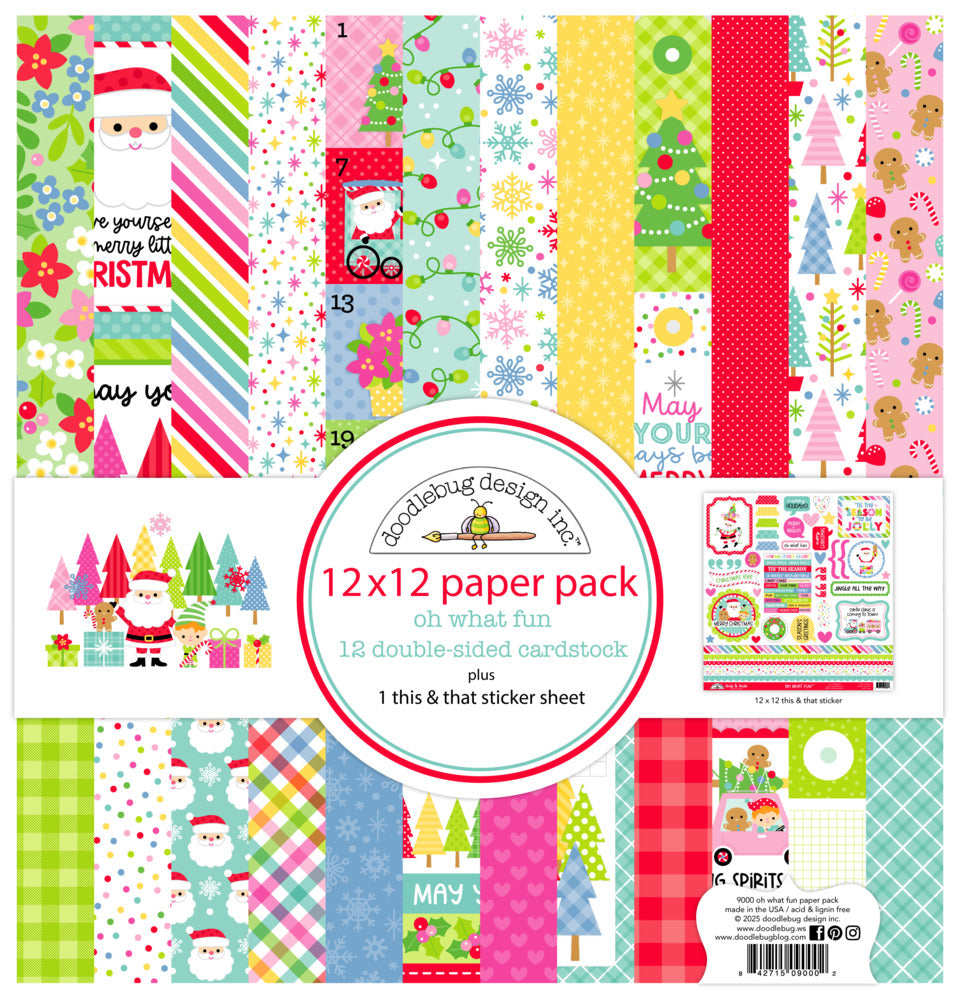 Doodlebug Design, 12X12 Paper Pack, Oh What Fun