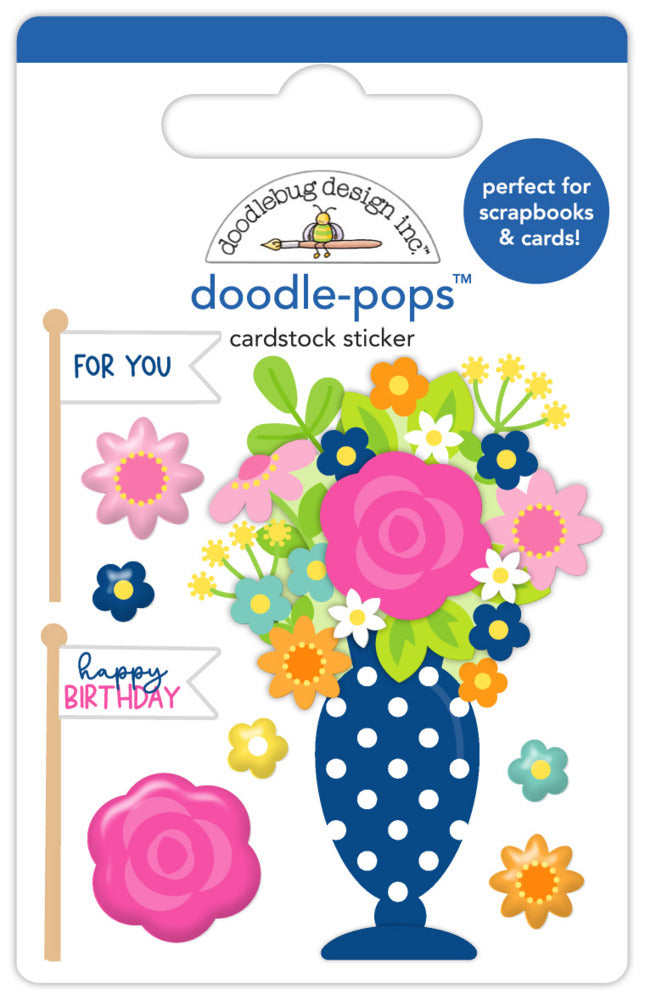 Doodlebug, Doodle-pops Cardstock Sticker, Birthday Blossoms Pre-order