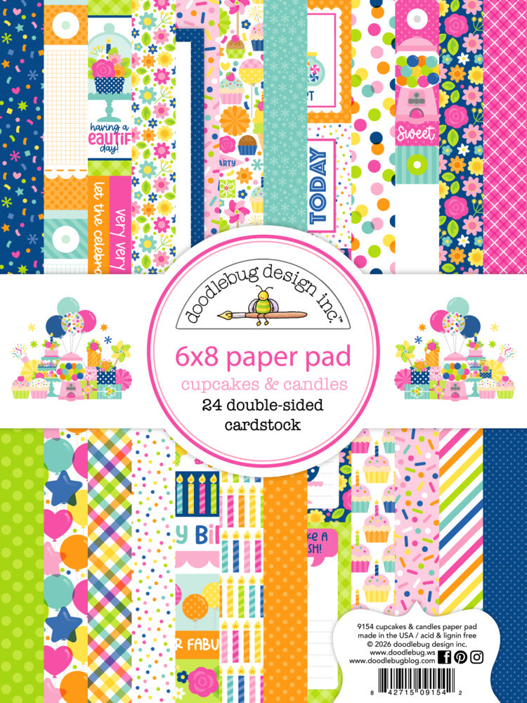 Doodlebug, 6X8 Paper Pad, Cupcakes & Candles