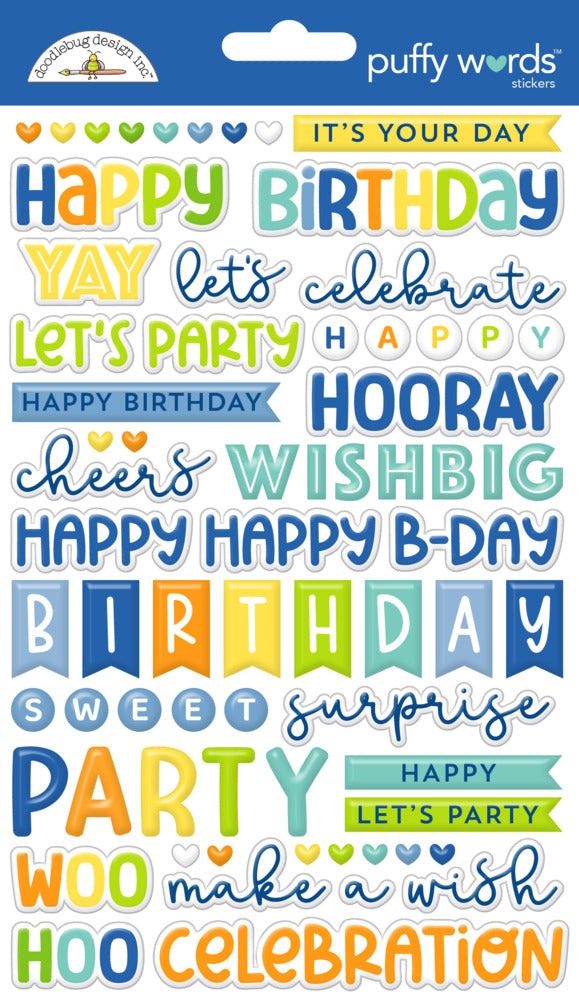 Doodlebug, Puffy Words Stickers, Balloons & Banners Pre-order