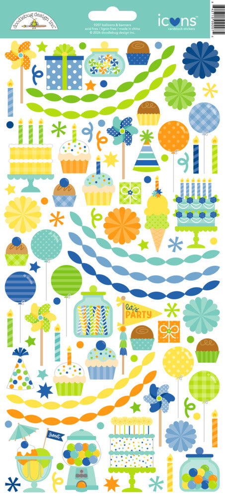 Doodlebug, Icon Stickers, Balloons & banners