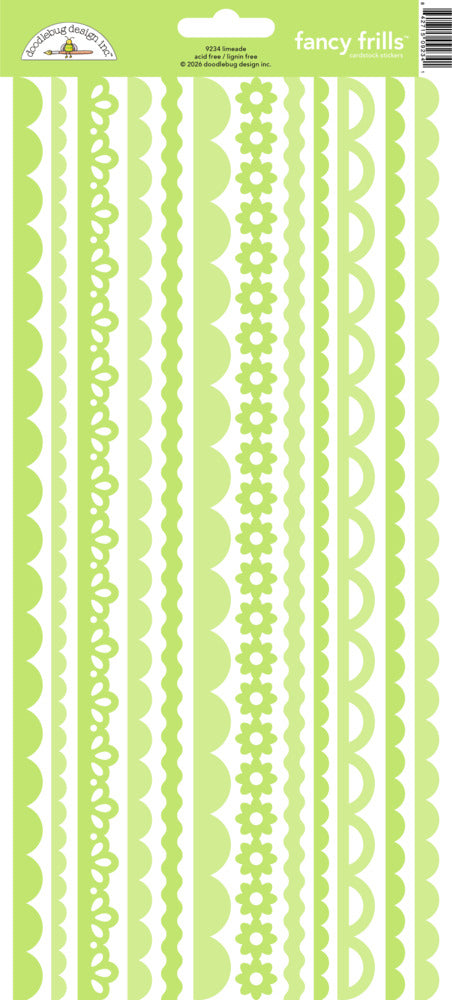 Doodlebug, Fancy Frills Stickers, Limeade Pre-order
