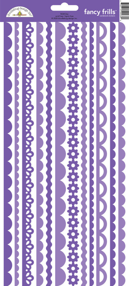 Doodlebug, Fancy Frills Stickers, Lilac Pre-order