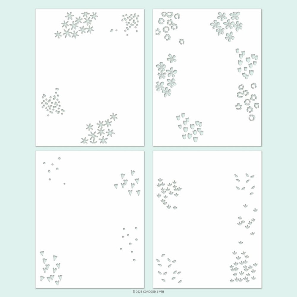 Concord & 9th, Stencil Pack, Around the Garden (4pc)