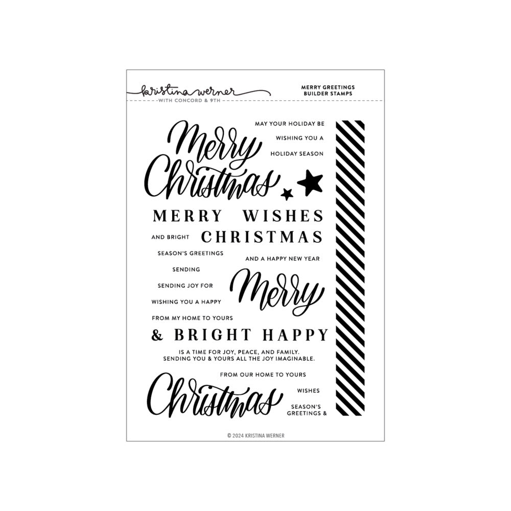 Concord & 9th; Kristina Werner Merry Greetings Builder Stamp Set