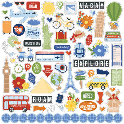 Carta Bella; Beach Town Element Sticker Sheet
