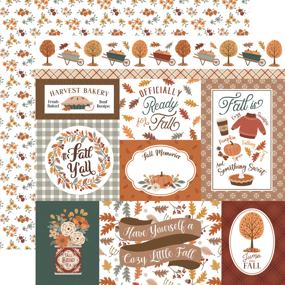 Echo Park, 12X12 Patterned Paper, Feels Like Fall - Fall Journaling Cards