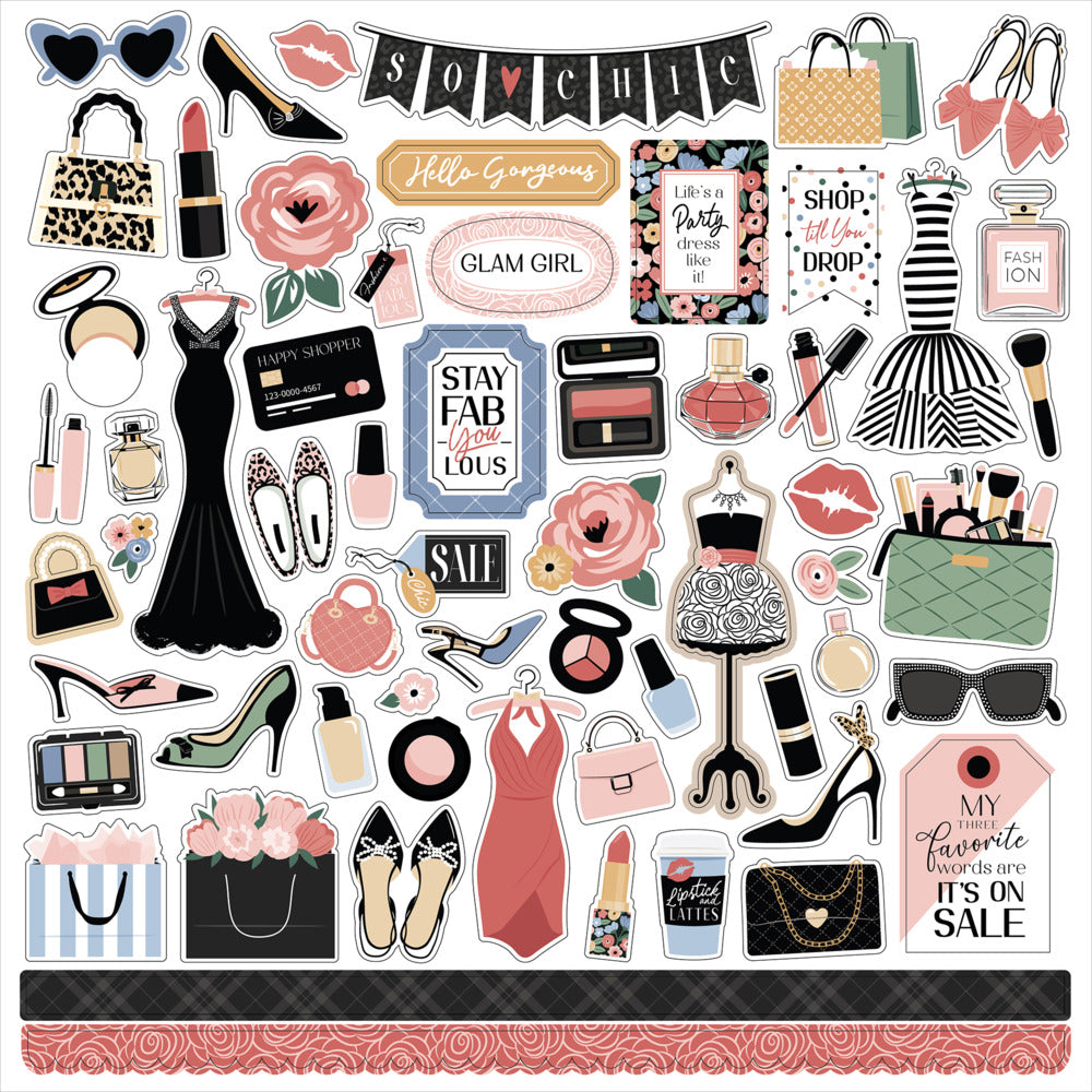 Echo Park, Fashion, Element Sticker Sheet