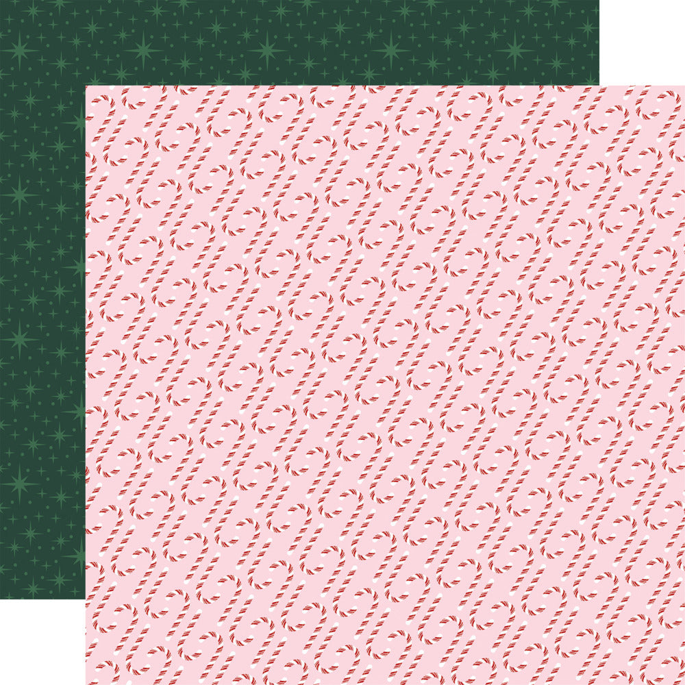 Echo Park, 12X12 Patterned Paper, North Pole Christmas - Sweet Candy Canes