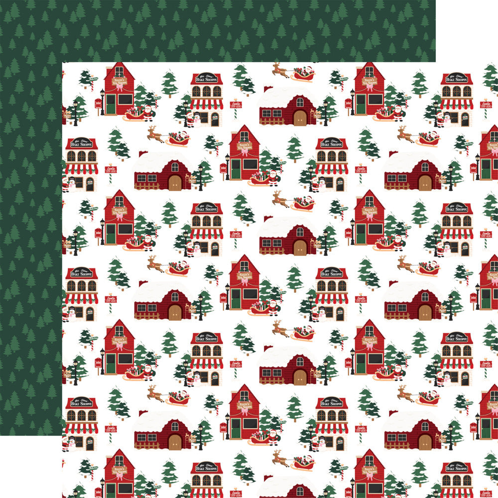 Echo Park, 12X12 Patterned Paper, North Pole Christmas - Santa's Shoppes