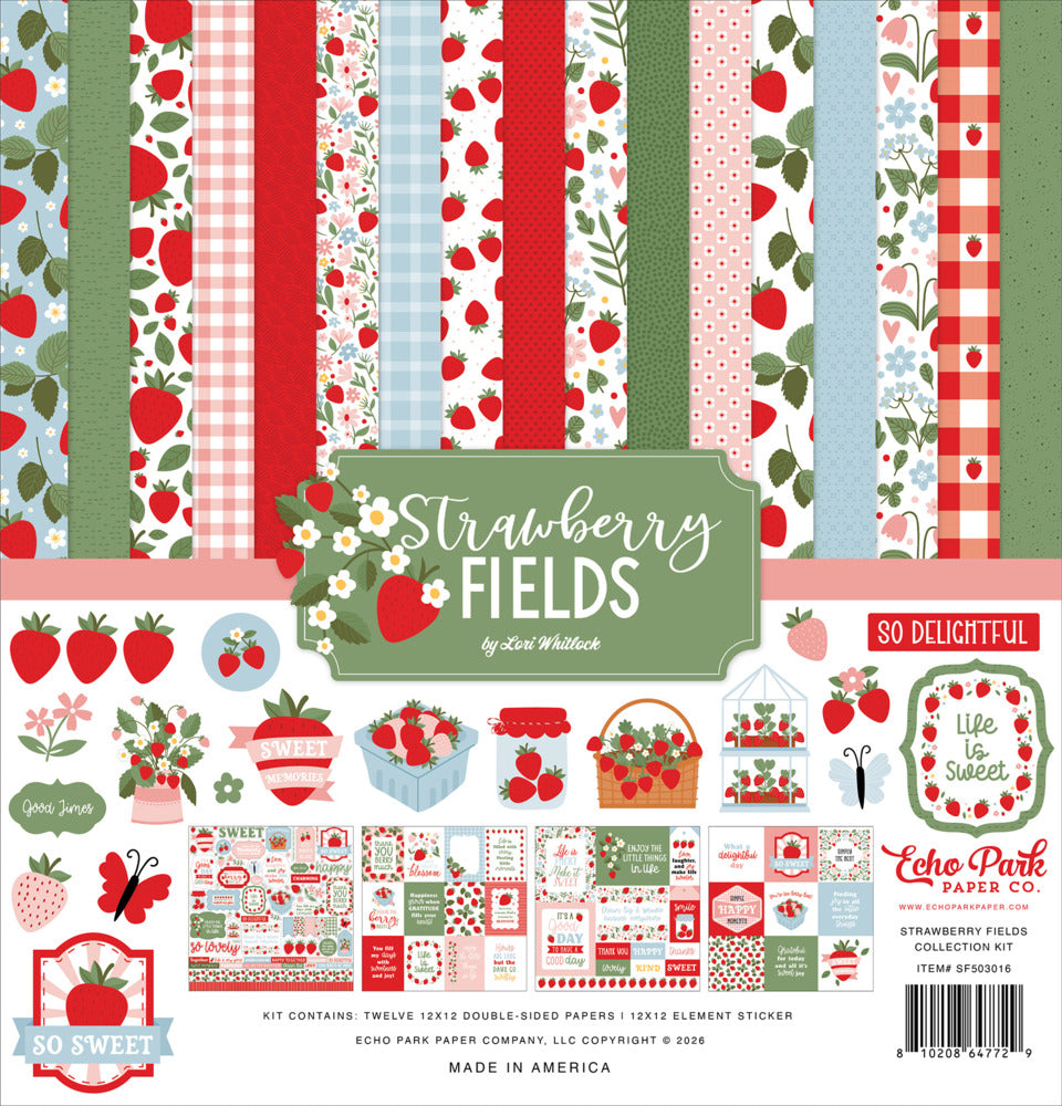Echo Park, 12X12 Collection Kit, Strawberry Fields