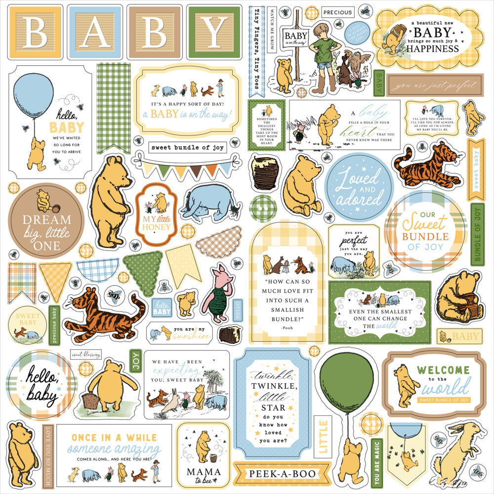 Echo Park, Winnie the Pooh Baby, Element Sticker Sheet