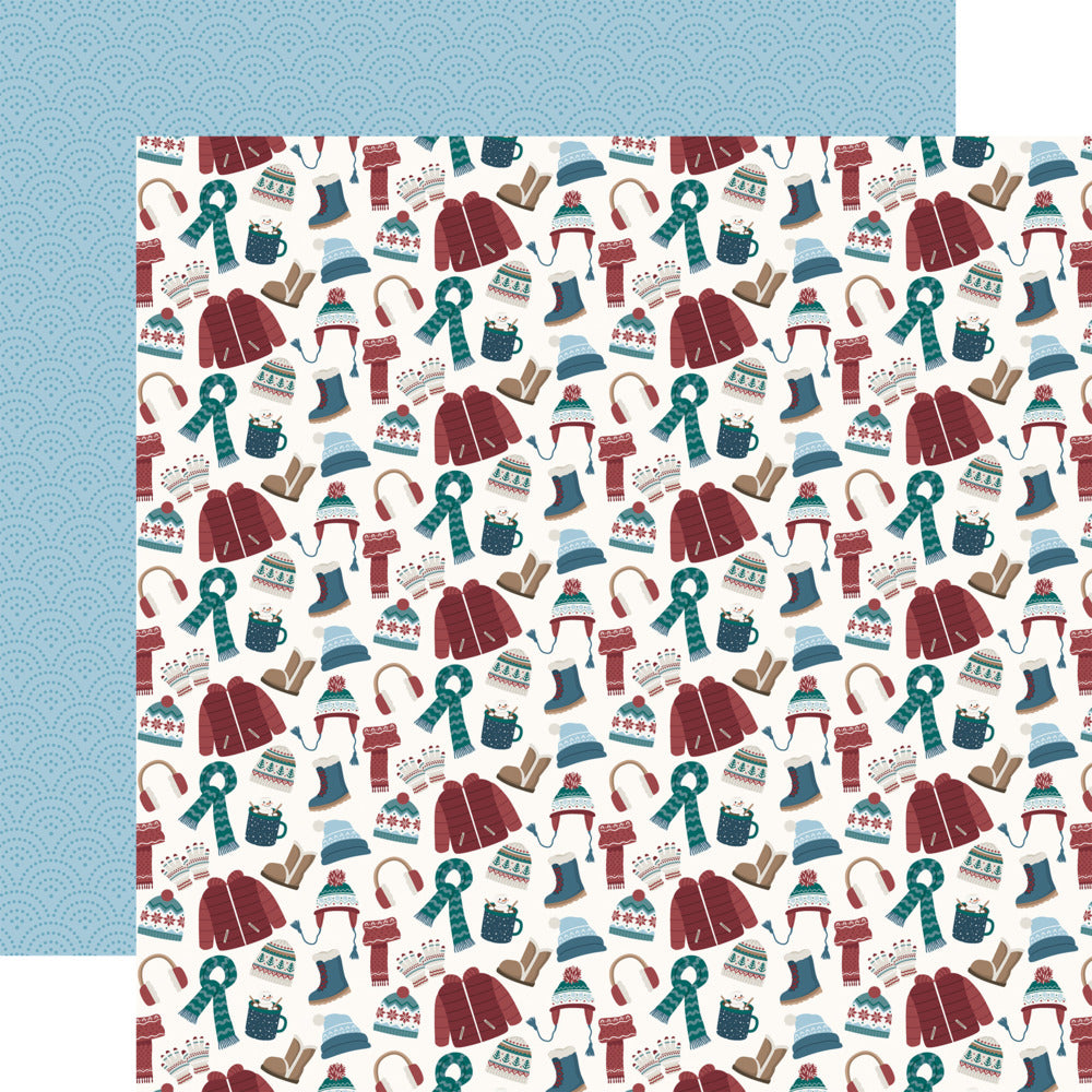 Echo Park, 12X12 Patterned Paper, Wonderful Winter Days - All Bundled Up