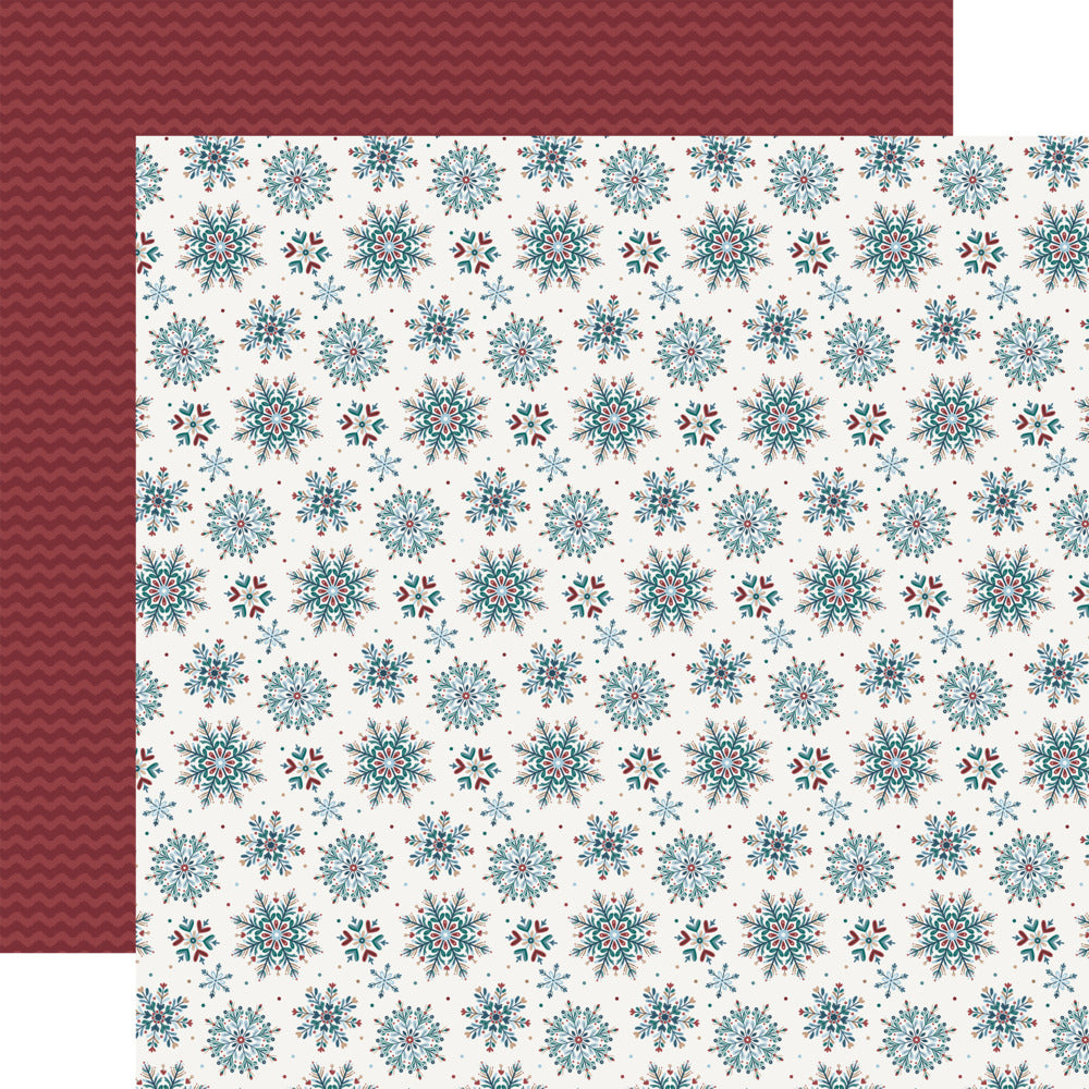 Echo Park, 12X12 Patterned Paper, Wonderful Winter Days - Fancy Snowflakes