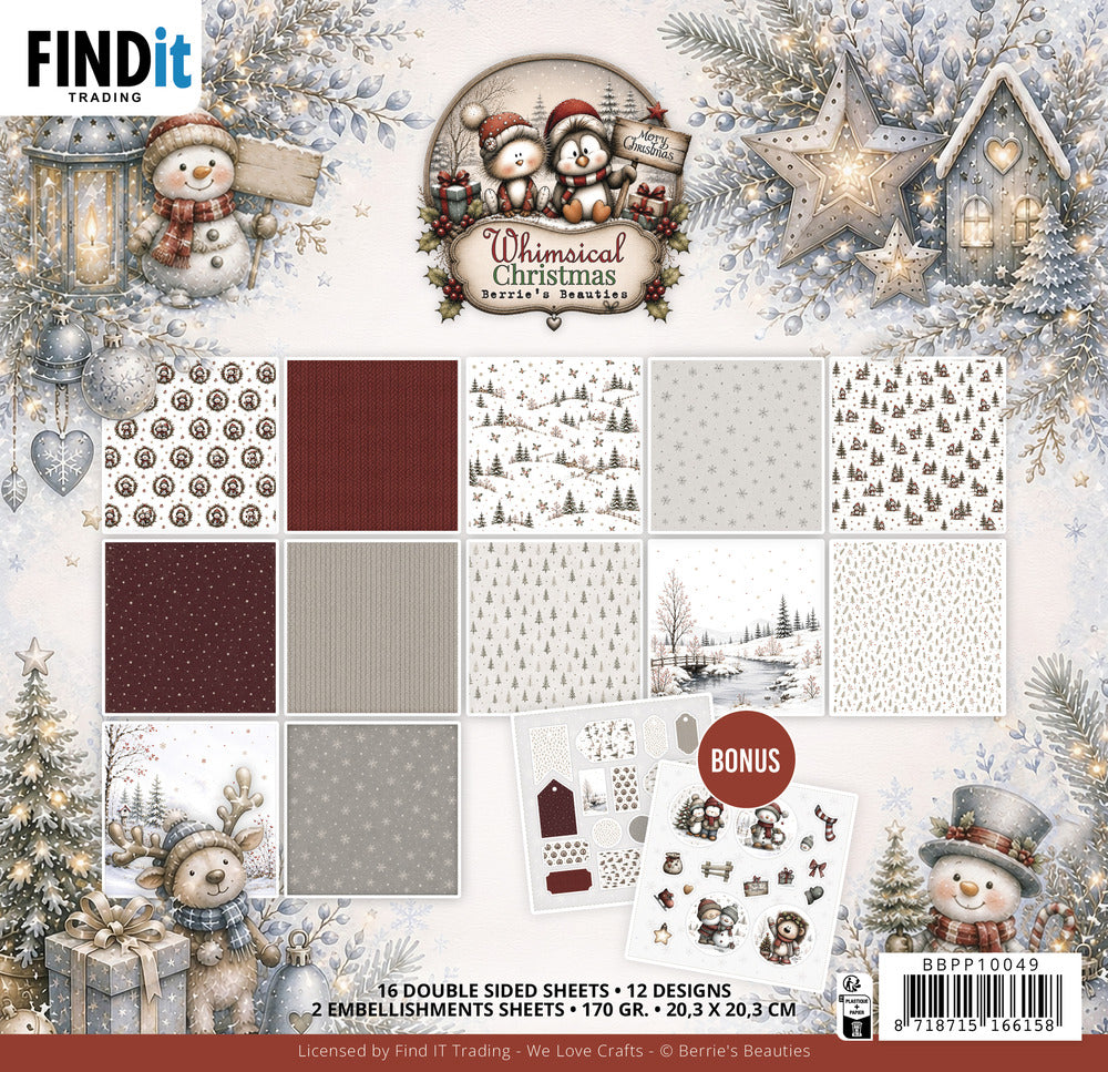 Berries Beauties, 8x8 Paper Pack, Whimsical Christmas