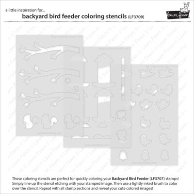 Lawn Fawn, Backyard Bird Feeder Coloring Stencil Set