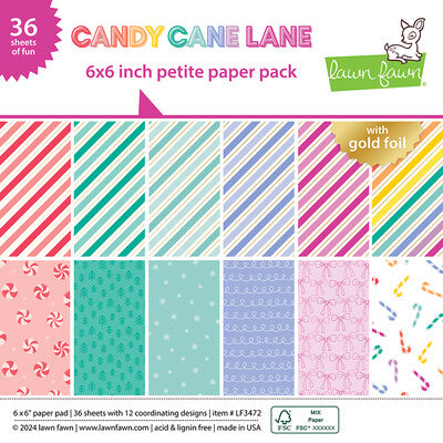 Lawn Fawn Candy Cane Lane 6 x 6 paper pack
