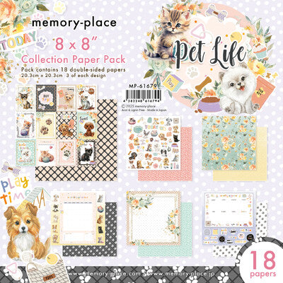 Memory-Place, Pet Life; 8 x 8 Paper Pack