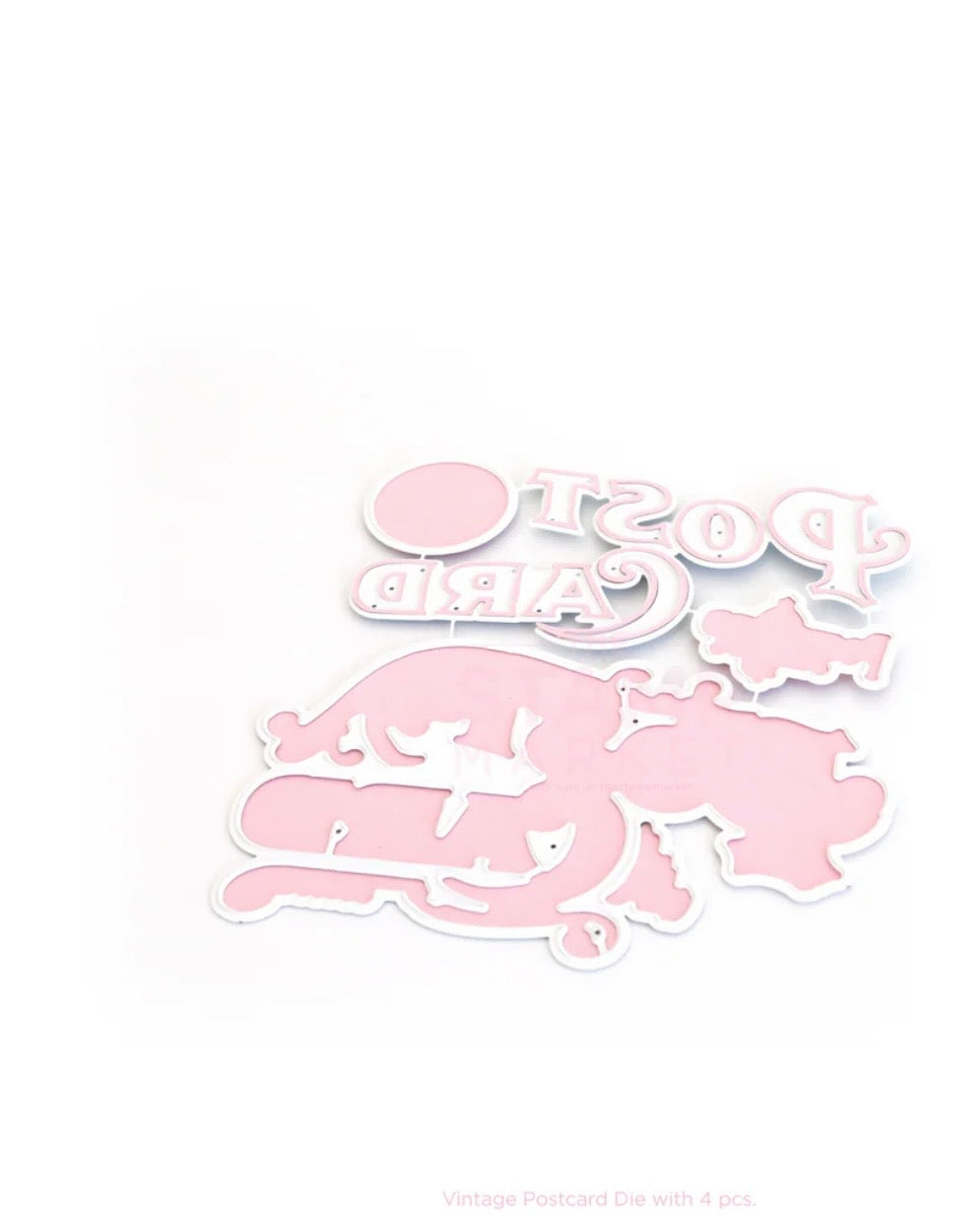 The Stamp Market, Vintage Postcard Set Stamp & Die cut