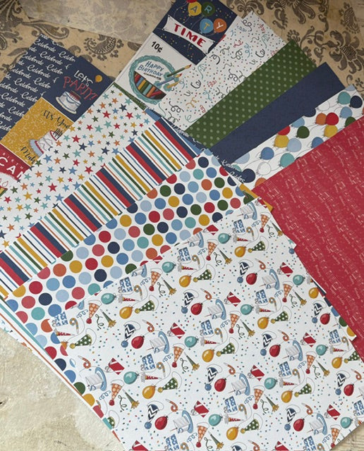 TSC, 8x8 Single Sided Happy Birthday Paper Set 20 sheets