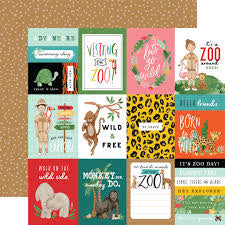 Echo Park 12x12 paper, Animal Kingdom - 3x4 Journaling Cards
