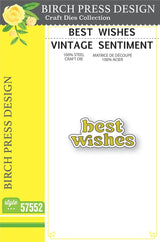 Memory Box, Best Wishes  Vintage Sentiment Die Cut
