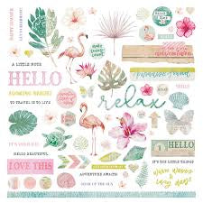 Photoplay Paper,Coco Paradise 12 x 12 element stickers