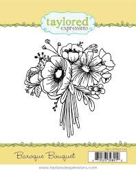 Taylored Expressions, Baroque bouquet stamp, Die and Mask