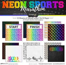 Scrapbook Customs, Neon Marathon Paper Pack