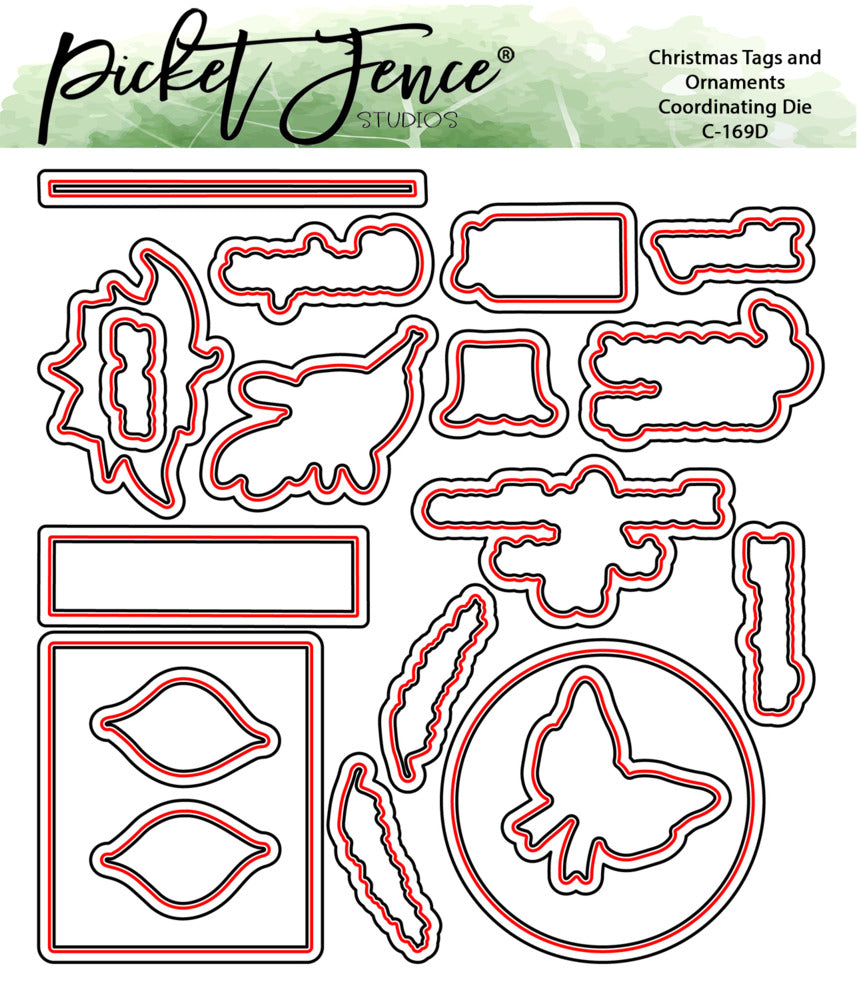 Picket Fence, Christmas Wishes Stamp & Die Set