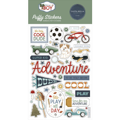 Carta Bella, That’s my Boy Puffy stickers