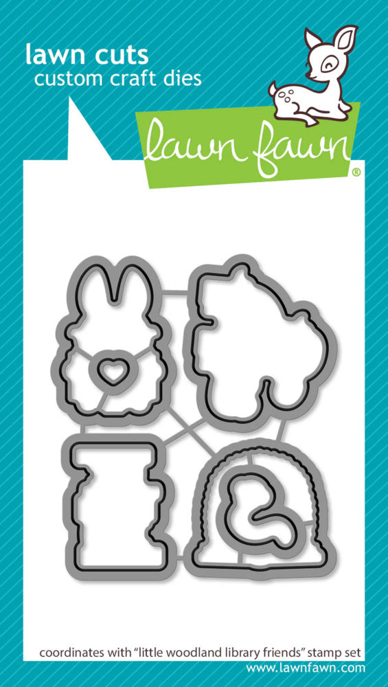 Lawn Fawn, Little Woodland Library Friends Stamp, Stencil and Die cut