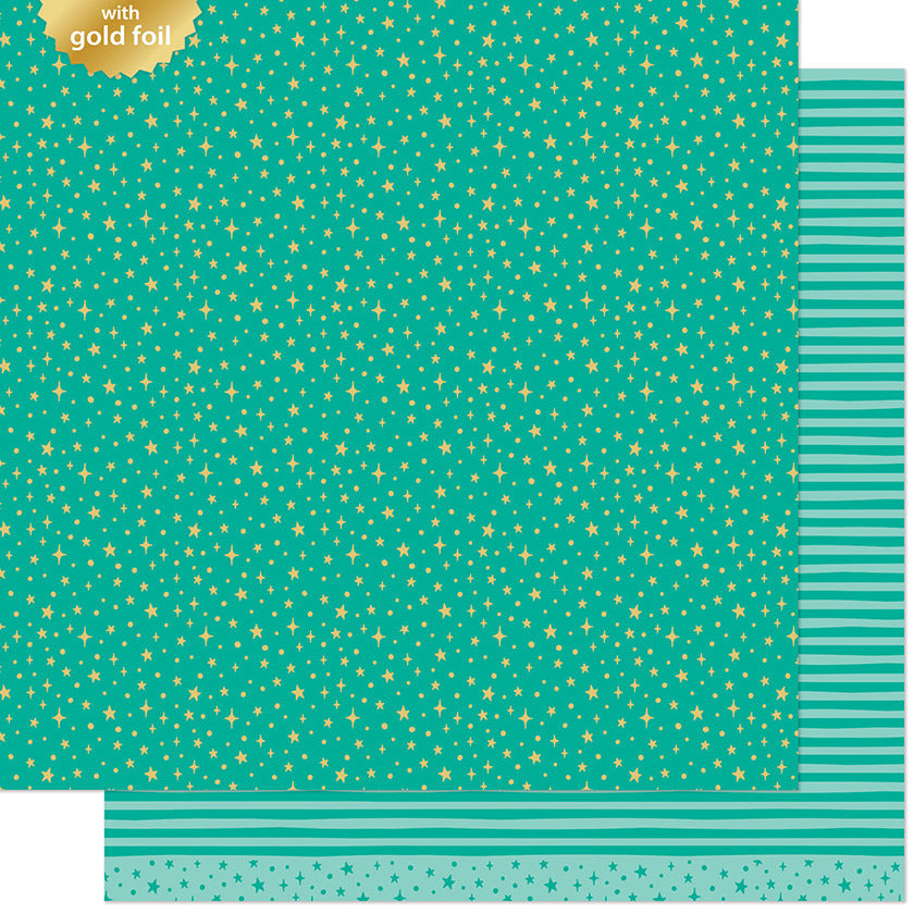Lawn Fawn, 12X12 Patterned Paper, All the Sparkles - Tourmaline