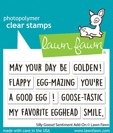 Lawn Fawn, Clear Stamp, Silly Goose! Sentiment Add-On